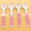 Red / Pink Biodegradable Stripe Birch Wooden Beaded Spoon Cake spoon For Wedding