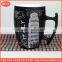 high quality printed ceramic mug coffee with custom design decal and popular handle double glazed matte black and shinny white