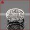 925 Sterling silver platinum druzy oval bezel set ring