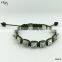 Classic Beads Design 8mm High End Jewelry 316L Stainless Steel Green Black Red Rope Adjustable Size Pyramid Bracelet