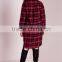Ladies plus size checked shirt dress red XXL - 6XL