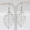 Best Selling Silver Spring Autumn Fashion Jewelry 316l Stainless Steel Leaf Earrings