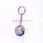 Oem service heart crystal cheap metal keychain with print photo