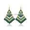 new products for woman fashion oval hoop drop earrings blue beauty zircon laciness blue stone sapphire earrings