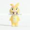 Cute yellow Bunny miniatures Soft pvc Vinyl toy/Custom design animal miniatures Soft pvc Vinyl toy/OEM Soft pvc Vinyl toy maker