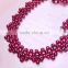 hot sale necklace hand made jewelry natural wine red color weaving garnet necklace factory whole sale