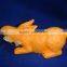Creative metal decorative porcelain bunny figurine