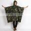 Adult military camouflage PVC raincoat poncho military polyester raincoat