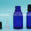 15 ML BLUE Boston Round Glass Bottle for Essential Oil