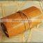 Pure leather yellow wrap and roll journal, Handmade vintage diary roll