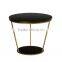 Hot sale modern living room gold wire side table with marble