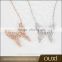 OUXI 2016 top quality latest design 18k gold plated Angel Wing Gift Austria crystal necklace jewelry 11501