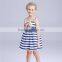 2016 new fashion striped halter pretty princess dresses for baby girls