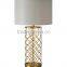 CUL UL America style Stardust Single-light Gold Leaf Table Lamp with cylinder shade for resort