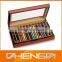 High quality custom made-in-china luxury black lacquered wooden pen collection box with drawer (ZDS-F002)