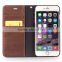 QIALINO Handmade Leather Stand Wallet Case For iPhone, Ultra Thin Card Holder Flip Genuine Leather Case For iPhone 6 plus