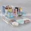 acrylic storage box with 2 drawers, flip cover