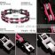Black and red color 316 L stainless steel bike chain bracelet with crystal stone