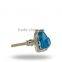 Metal & Glass heart Knob (Light Blue)