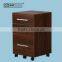 Wood Mobile 3 Drawer Office Filing Cabinet With Factory Price/Walnut