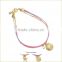 glod shell starfish tiny round diamond charms bracelet layered colorful string gold chain bracelet summer charm bracelet