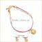 glod shell starfish tiny round diamond charms bracelet layered colorful string gold chain bracelet summer charm bracelet