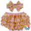 Hot Pink Swing Top Bloomer Set Kids Cotton Ruffled Bloomers And Headband Wholesale Baby Ruffle Bloomers