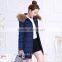 OEM Wholesale Winter Women Thicken Cotton Fur Collar Hooded Down Long Parka Jacket Coat