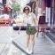 Ladies A line olive green denim fashion short mini skirt