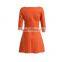 Hot Sale Promotion Products ladies' loose fit a-line square necked 3/4 sleeve fashionable dress for fat women