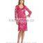 3 colors long sleeve knee length mother party dress