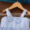 Girls Boutique Princess Dress Baby Stripe Design Clothes Wear With Bowknot Girl Birthday Dresses