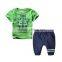 Wholesale summer cotton printing boys kids clothes clothing set