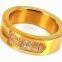 IP Gold Plated Stainless Steel Wedding Ring With Crystals