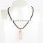 Natural Crystal Quartz Stone Gold Plated Pendant Womens Irregular Necklace