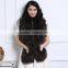 YR635 Hand knitted lady's real raccoon fur stole fur cape with real raccoon fur shawl