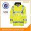 Hi Vis 300D polyester rain Breathe Rain reflective security jacket with 3M tape