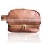 Hot Sale Leather Wash Bag High Capacity Genuine Leather Travel Pouch Men Washing Toiletry Bag