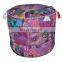 Indian Embroidery Design Handmade Patchwork Round Ottoman Pouf Cover