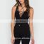 Wholesale Black Stripe Neckline Women Tight Bodysuit