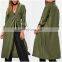 Hotsales Nice Army Green Fashion Pant Design Coat for Ladies Long Style Coats Parka