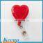 Novelty customized logo cheap heart Shape Decorative Retractable Badge Reel,novelty novelty pull reel badge