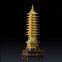 This Wen Chang Pagoda for Fengshui Was Molded Using Lost-Wax Method and 24k Gold Leaf Finish