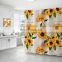 i@home bathroom yellow sunflower floral printed shower curtain painting sets with non-slip rugs