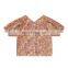 X1230/Floral High Quality Kids V-neck Short Sleeve t Shirt Summer Latest Design Sweet Elegant Kids Top