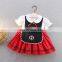 A0132#  Baby Girl Summer Red Princess Dress for Girls Beer Festival Party