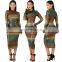 LAITE D2113 2020 Autumn Women Casual Dresses Ladies Stripe Gradients Dresses Women Dress