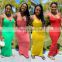 LAITE D2127 women solid color casual dresses ladies backless halter plus size dresses