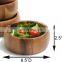 Acacia Wood Large Individual Salad Bowls, Snack Serving Bowls 6 1/2