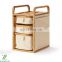 Customized bamboo fabric storage box three layers drawer storage box dressing table makeup bins cosmetic box